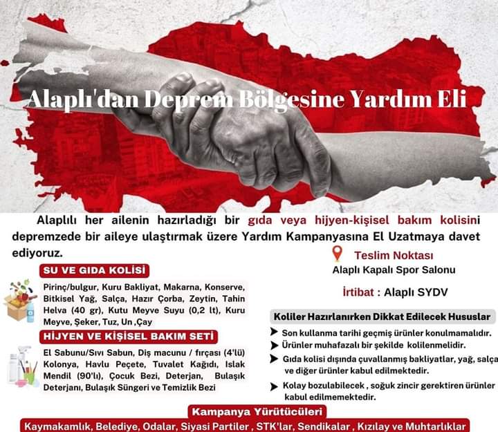 Alaplı'dan Deprem Bölgesine Yardım Eli!